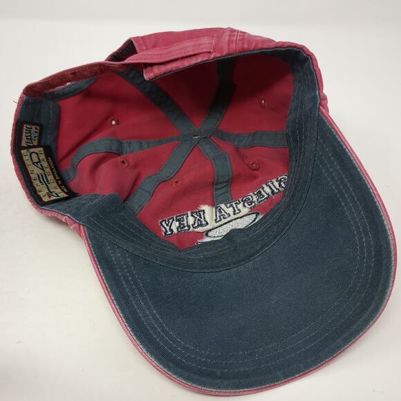 Siesta Key Beach Relax Baseball Cap Red One Size Adjustable Classic Cut Ahead - Picture 7 of 9